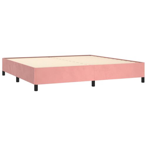 Cadre De Lit Sans Matelas Rose 200x200 Cm Velours
