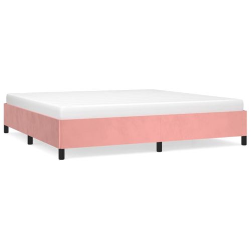 Cadre De Lit Sans Matelas Rose 200x200 Cm Velours