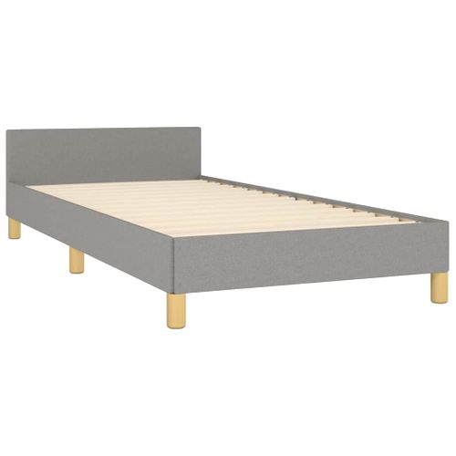 Cadre De Lit Sans Matelas Gris Clair 100x200 Cm Tissu