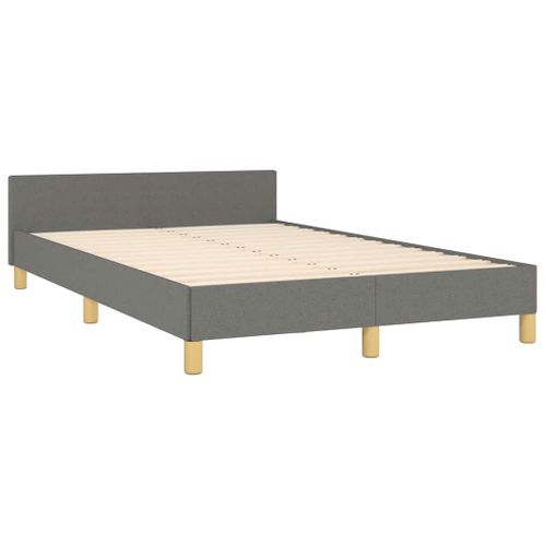 Cadre De Lit Sans Matelas Gris Foncé 120x200 Cm Tissu