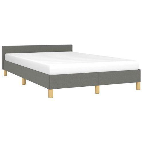 Cadre De Lit Sans Matelas Gris Foncé 120x200 Cm Tissu