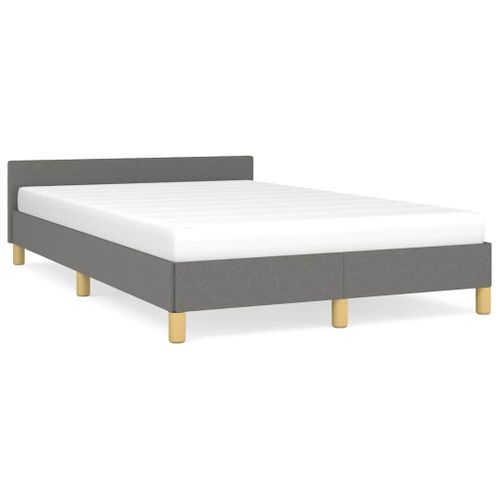 Cadre De Lit Sans Matelas Gris Foncé 120x200 Cm Tissu