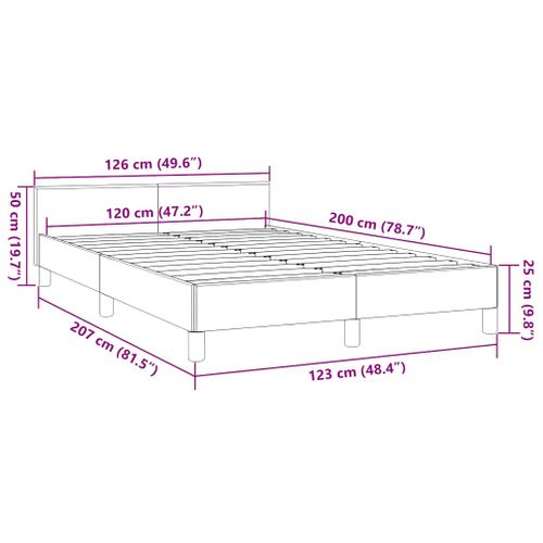 Cadre De Lit Sans Matelas Noir 120x200 Cm Tissu
