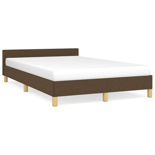 Cadre De Lit Sans Matelas Marron Foncé 120x200 Cm Tissu