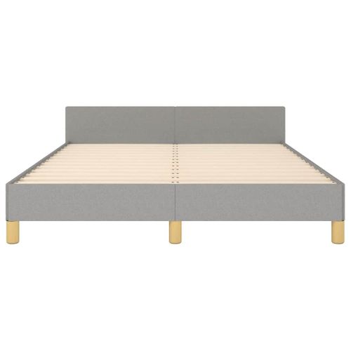 Cadre De Lit Sans Matelas Gris Clair 140x190 Cm Tissu