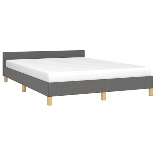 Cadre De Lit Sans Matelas Gris Foncé 140x190 Cm Tissu