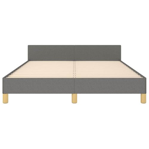Cadre De Lit Sans Matelas Gris Foncé 140x190 Cm Tissu