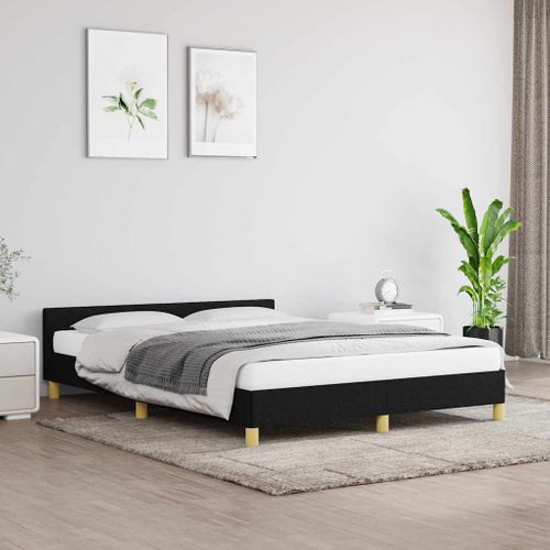 Cadre De Lit Sans Matelas Noir 140x190 Cm Tissu