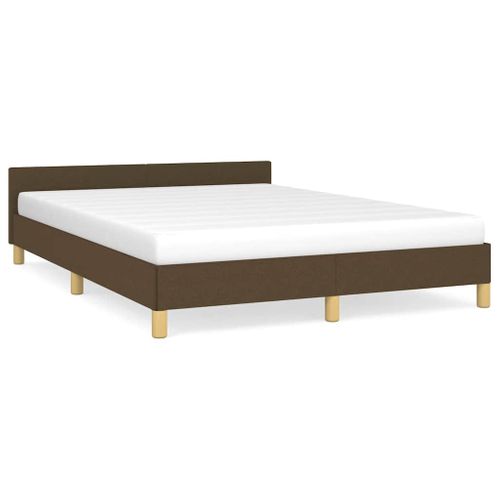 Cadre De Lit Sans Matelas Marron Foncé 140x190 Cm Tissu