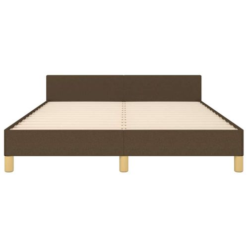 Cadre De Lit Sans Matelas Marron Foncé 140x190 Cm Tissu