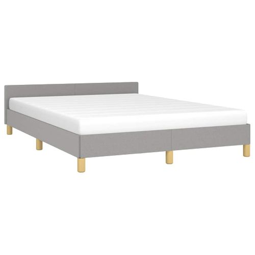 Cadre De Lit Sans Matelas Gris Clair 140x200 Cm Tissu