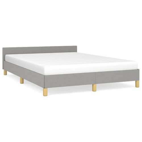 Cadre De Lit Sans Matelas Gris Clair 140x200 Cm Tissu