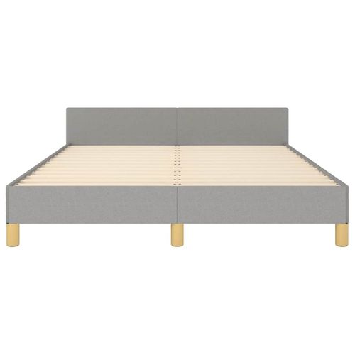 Cadre De Lit Sans Matelas Gris Clair 140x200 Cm Tissu