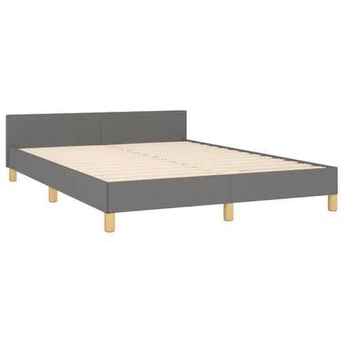 Cadre De Lit Sans Matelas Gris Foncé 140x200 Cm Tissu