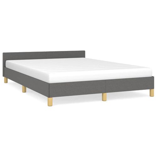 Cadre De Lit Sans Matelas Gris Foncé 140x200 Cm Tissu