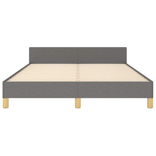 Cadre De Lit Sans Matelas Gris Foncé 140x200 Cm Tissu