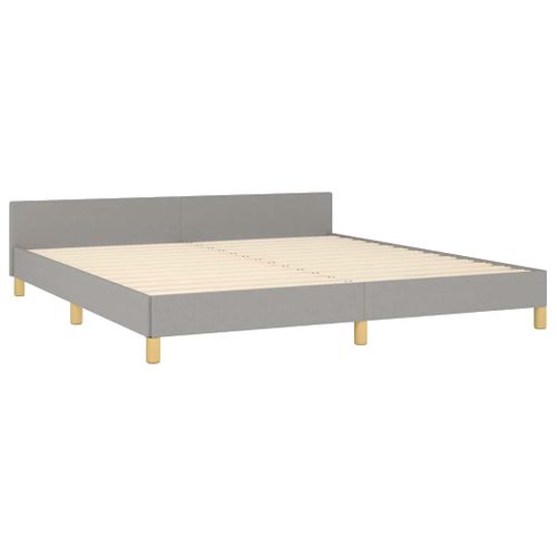 Cadre De Lit Sans Matelas Gris Clair 160x200 Cm Tissu