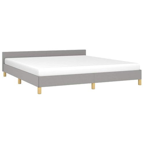 Cadre De Lit Sans Matelas Gris Clair 160x200 Cm Tissu