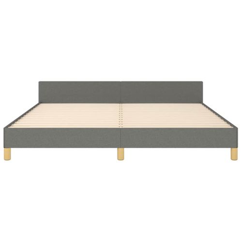 Cadre De Lit Sans Matelas Gris Foncé 160x200 Cm Tissu
