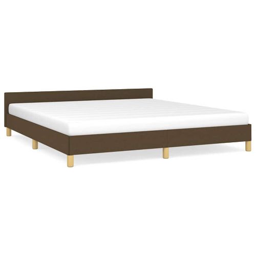 Cadre De Lit Sans Matelas Marron Foncé 160x200 Cm Tissu