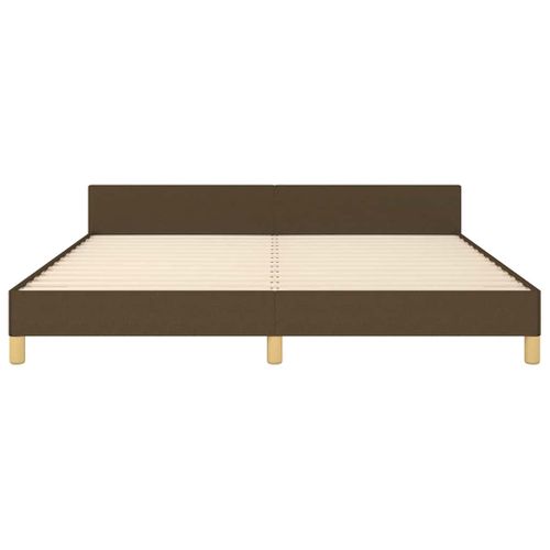 Cadre De Lit Sans Matelas Marron Foncé 160x200 Cm Tissu