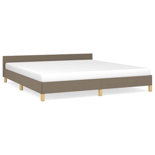 Cadre De Lit Sans Matelas Taupe 160x200 Cm Tissu