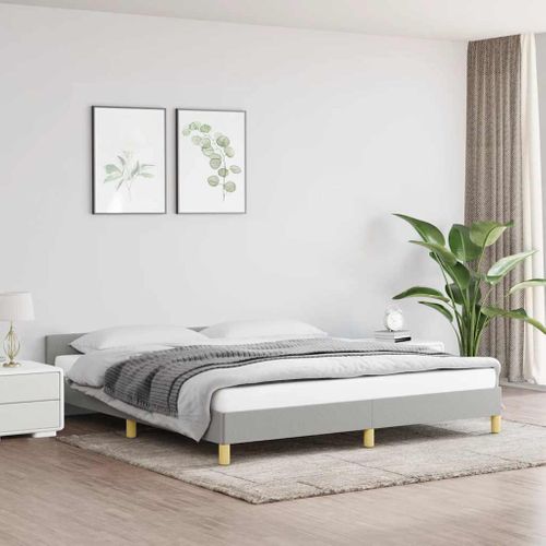 Cadre De Lit Sans Matelas Gris Clair 180x200 Cm Tissu