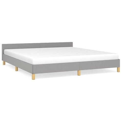 Cadre De Lit Sans Matelas Gris Clair 180x200 Cm Tissu