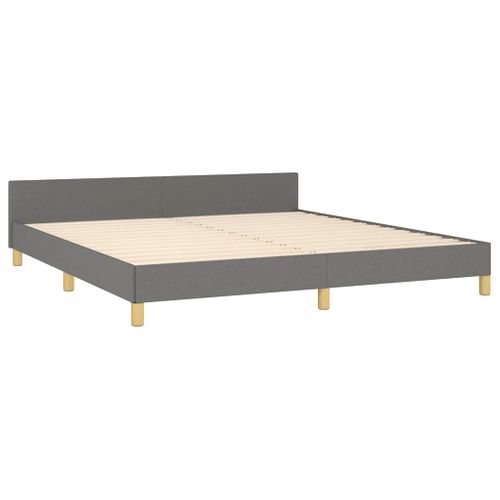 Cadre De Lit Sans Matelas Gris Foncé 180x200 Cm Tissu