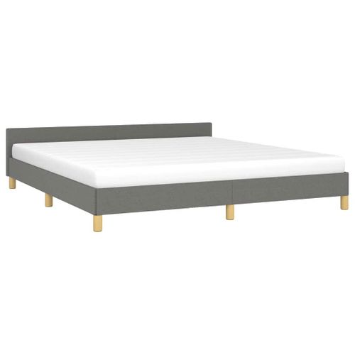 Cadre De Lit Sans Matelas Gris Foncé 180x200 Cm Tissu