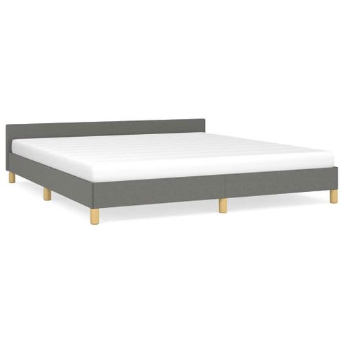 Cadre De Lit Sans Matelas Gris Foncé 180x200 Cm Tissu