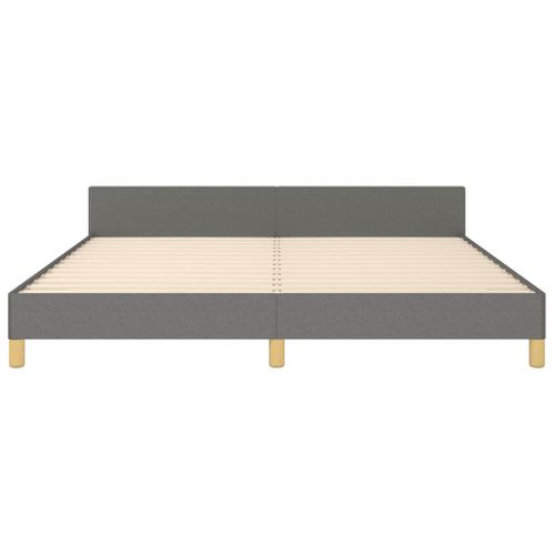 Cadre De Lit Sans Matelas Gris Foncé 180x200 Cm Tissu