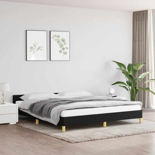 Cadre De Lit Sans Matelas Noir 180x200 Cm Tissu