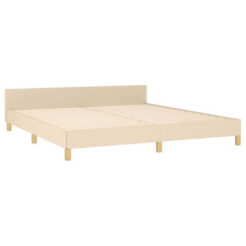 Cadre De Lit Sans Matelas Crème 180x200 Cm Tissu