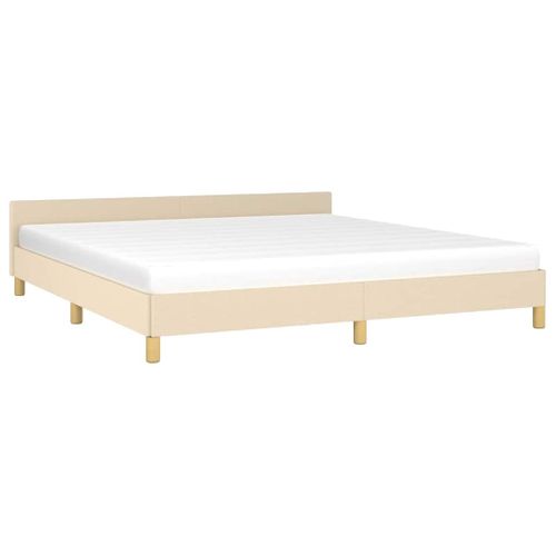 Cadre De Lit Sans Matelas Crème 180x200 Cm Tissu