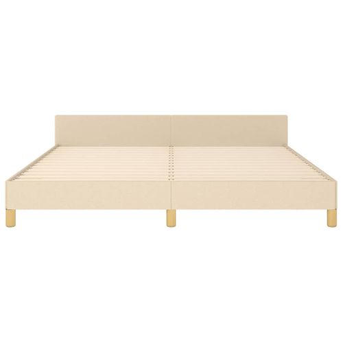 Cadre De Lit Sans Matelas Crème 180x200 Cm Tissu