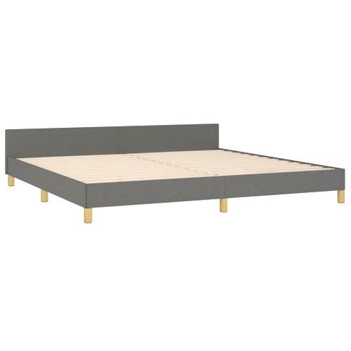 Cadre De Lit Sans Matelas Gris Foncé 200x200 Cm Tissu