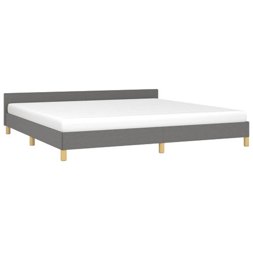 Cadre De Lit Sans Matelas Gris Foncé 200x200 Cm Tissu