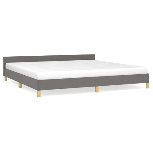 Cadre De Lit Sans Matelas Gris Foncé 200x200 Cm Tissu