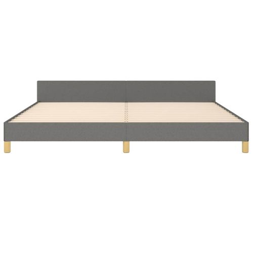 Cadre De Lit Sans Matelas Gris Foncé 200x200 Cm Tissu