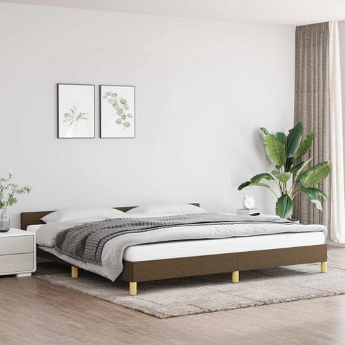 Cadre De Lit Sans Matelas Marron Foncé 200x200 Cm Tissu