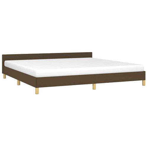 Cadre De Lit Sans Matelas Marron Foncé 200x200 Cm Tissu