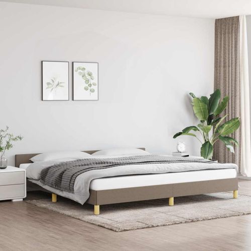 Cadre De Lit Sans Matelas Taupe 200x200 Cm Tissu