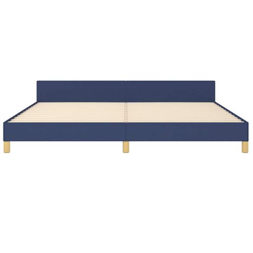 Cadre De Lit Avec Tête De Lit Sans Matelas Bleu 200x200cm Tissu