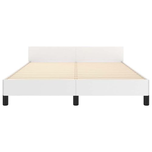 Cadre De Lit Avec Tête De Lit Sans Matelas Blanc 140x190 Cm