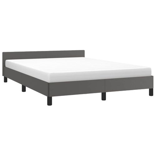 Cadre De Lit Avec Tête De Lit Sans Matelas Gris 140x190 Cm