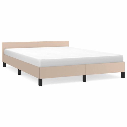 Cadre De Lit Avec Tête De Lit Sans Matelas Cappuccino 140x190cm