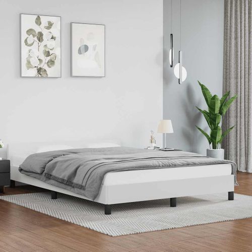 Cadre De Lit Avec Tête De Lit Sans Matelas Blanc 140x200 Cm