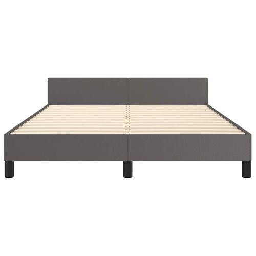 Cadre De Lit Avec Tête De Lit Sans Matelas Gris 140x200 Cm