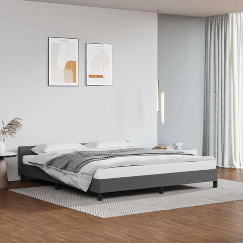 Cadre De Lit Avec Tête De Lit Sans Matelas Gris 180x200 Cm